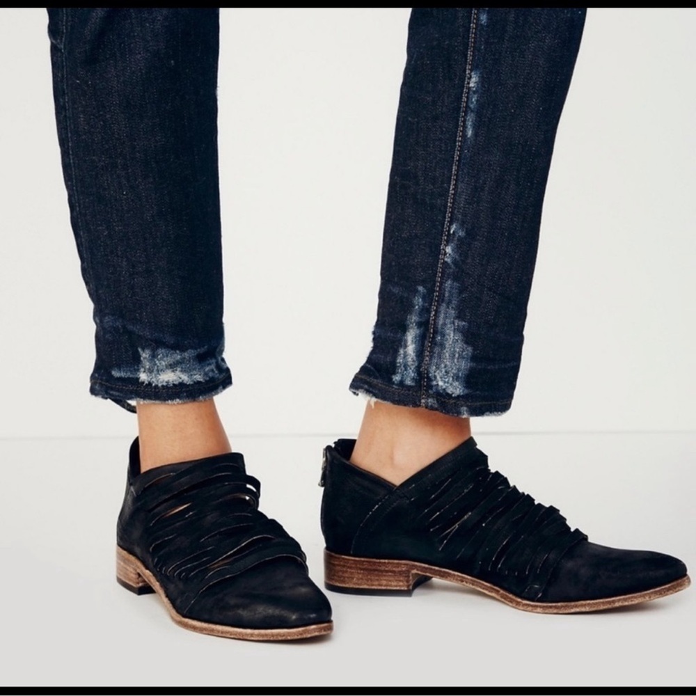Free People Lost Valley Ankle Boot in Washed
Black